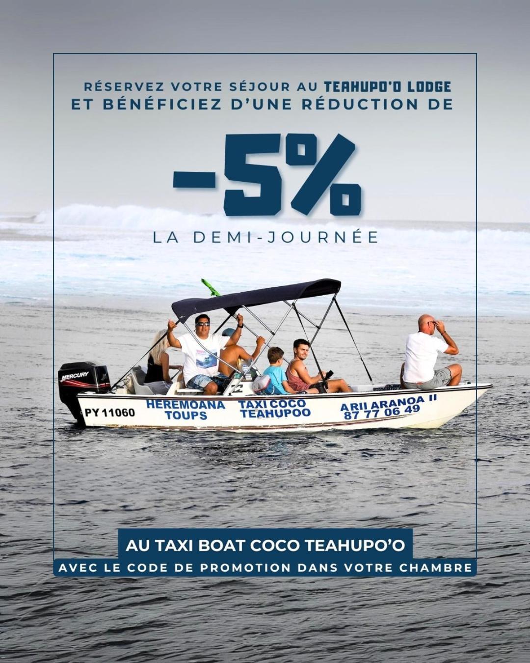 Teahupo'O Lodge, Fare Raepu'U, L'Aventure Du Bout De L'Ile En Famille Ou Entre Amis Teahupoo Eksteriør billede